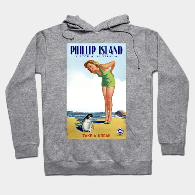 Vintage Travel Poster  Phillip Island Australia Hoodie by vintagetreasure